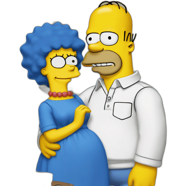 Homer Simpson with marge loves emoji