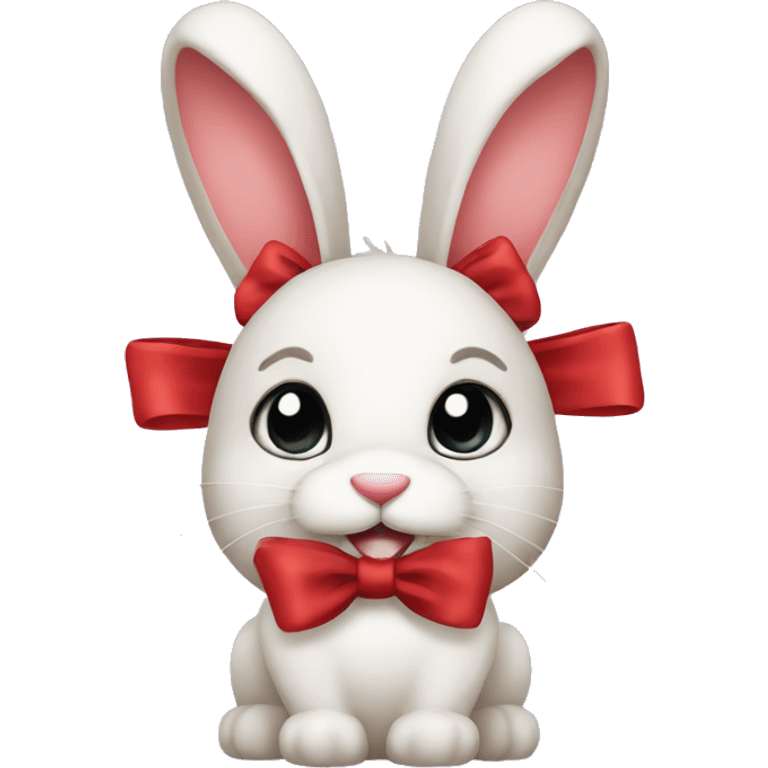 Bunny with red bows emoji