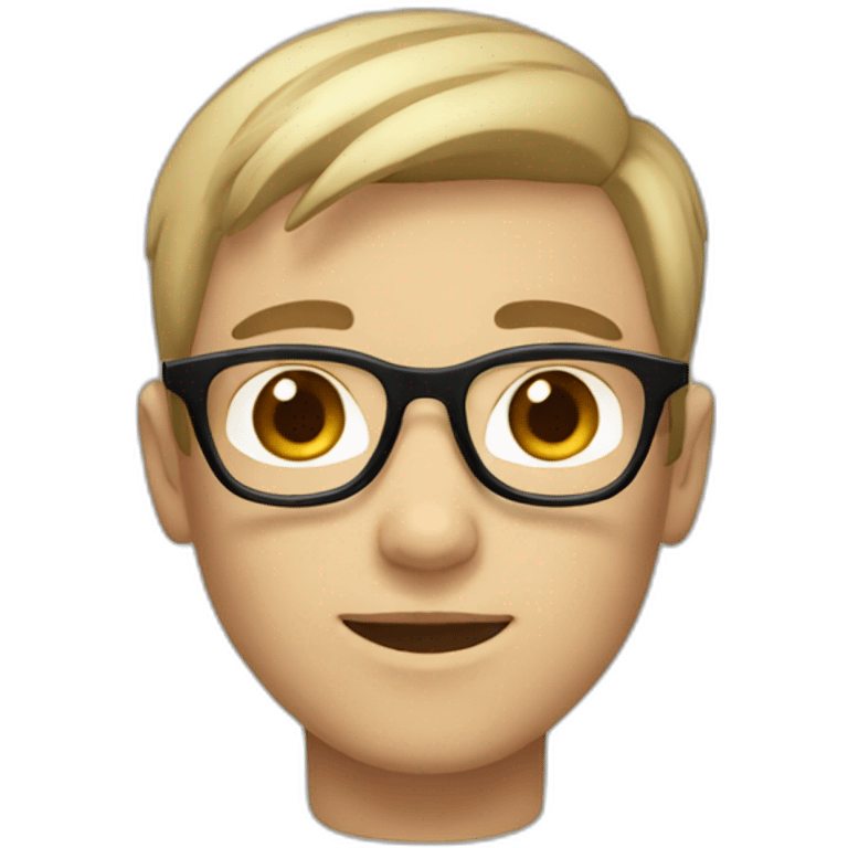 white and blond and brown hair with glasses boy with light brown skin emoji