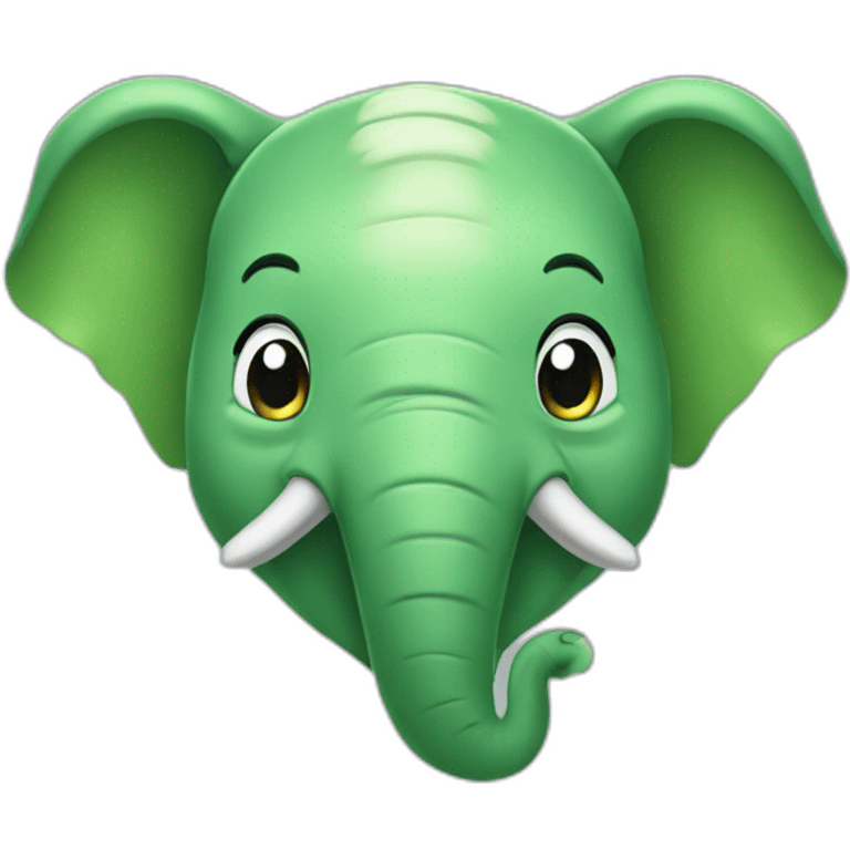 elefante verde sonriendo emoji