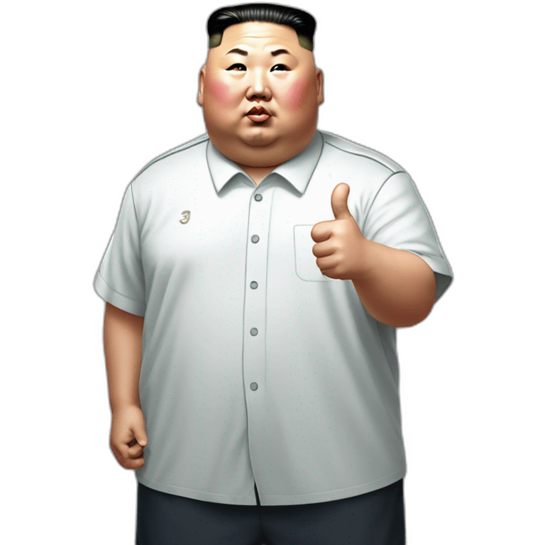 super fat Kim jong un Adidas shirt and thumbs up emoji