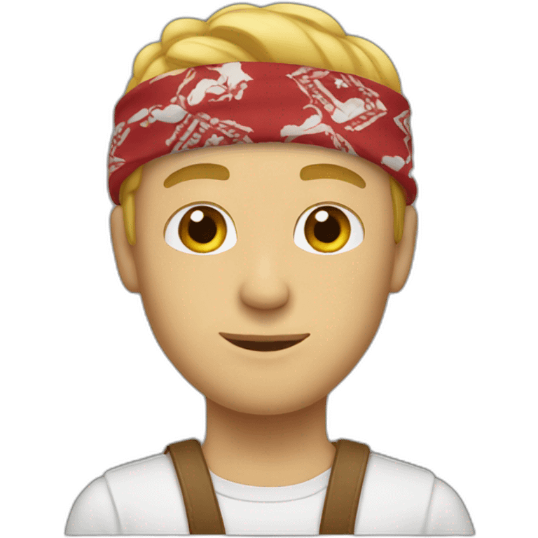 white guy wearing bandana emoji