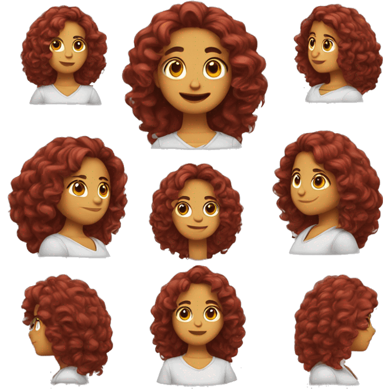 Chica pelirroja cabello rizado emoji