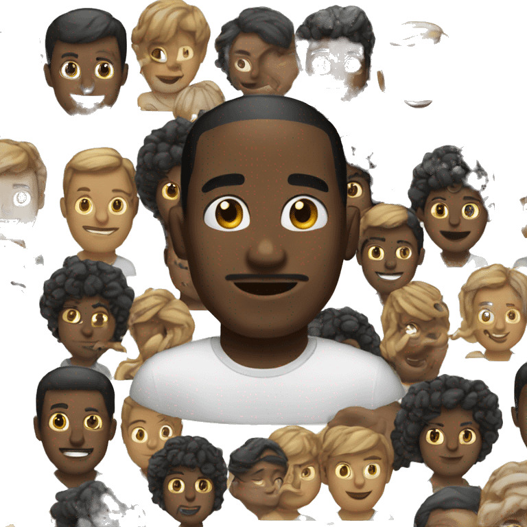 A black man with many dola emoji