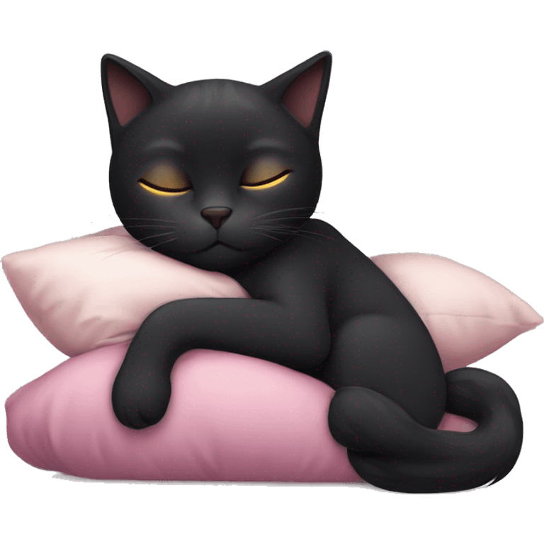 black cat sleeping emoji