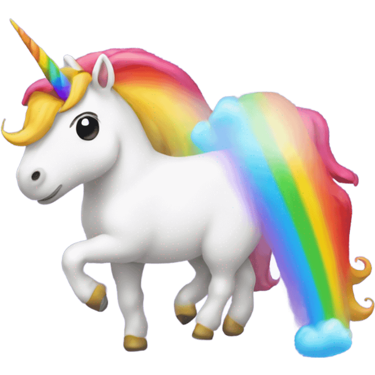 Unicorn farting a rainbow emoji