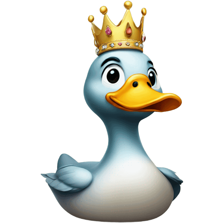 Duck wearing a crown emoji