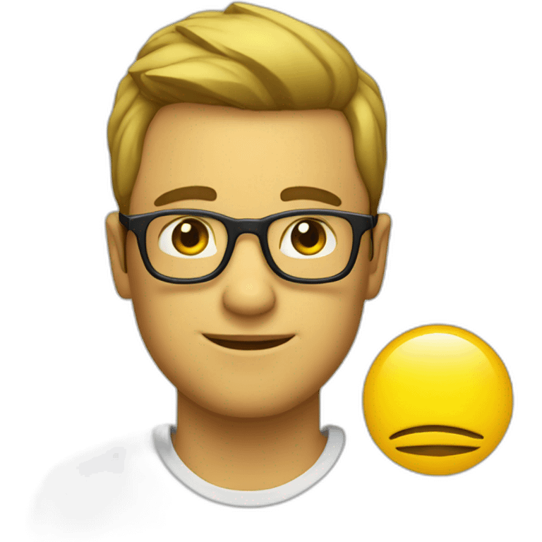 Homme avec lunettes jaune emoji