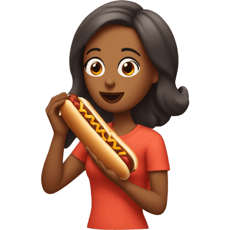 Mommy eating hotdog emoji