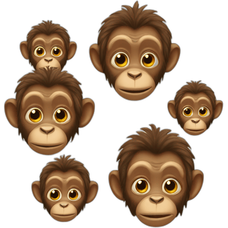 Family of ugly monkeys emoji