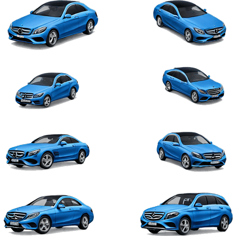 Blue car Mercedes Benz  emoji