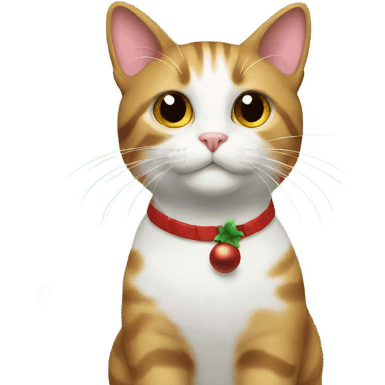 cat with Christmas decorate emoji