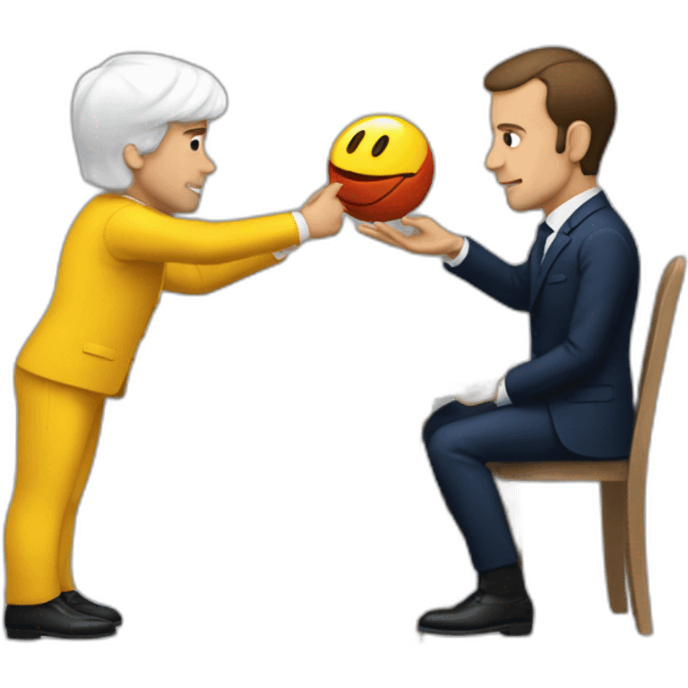 Macron qui joue a la play emoji