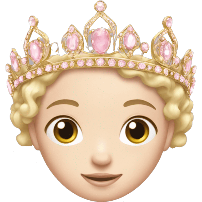 Royal gold tiara with pale pink jewels emoji