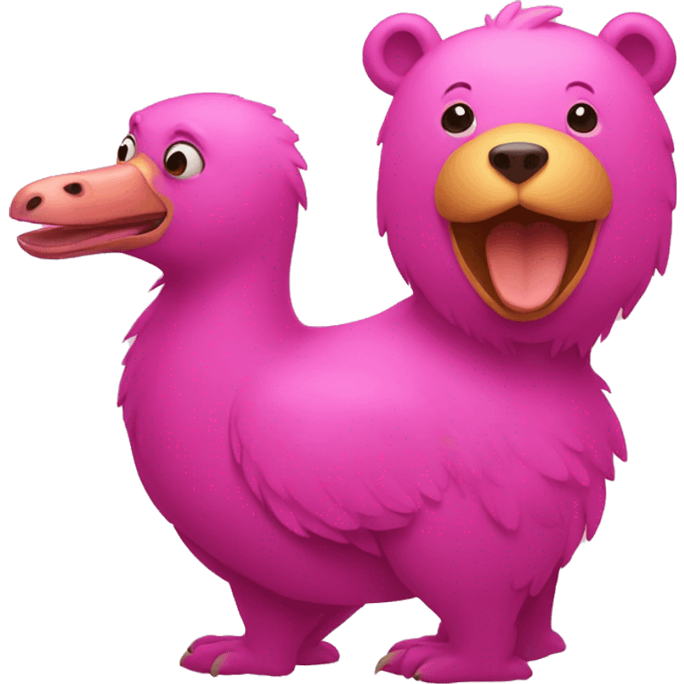 a bear and a pink dodo emoji