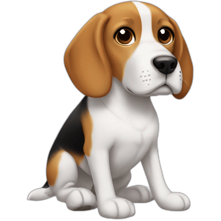 Beagle con pijama emoji