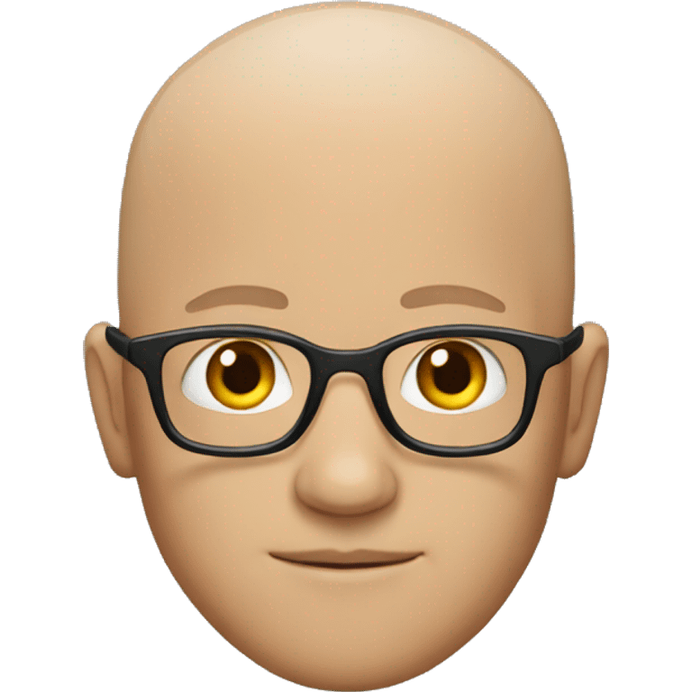 man with glasses without hair emoji