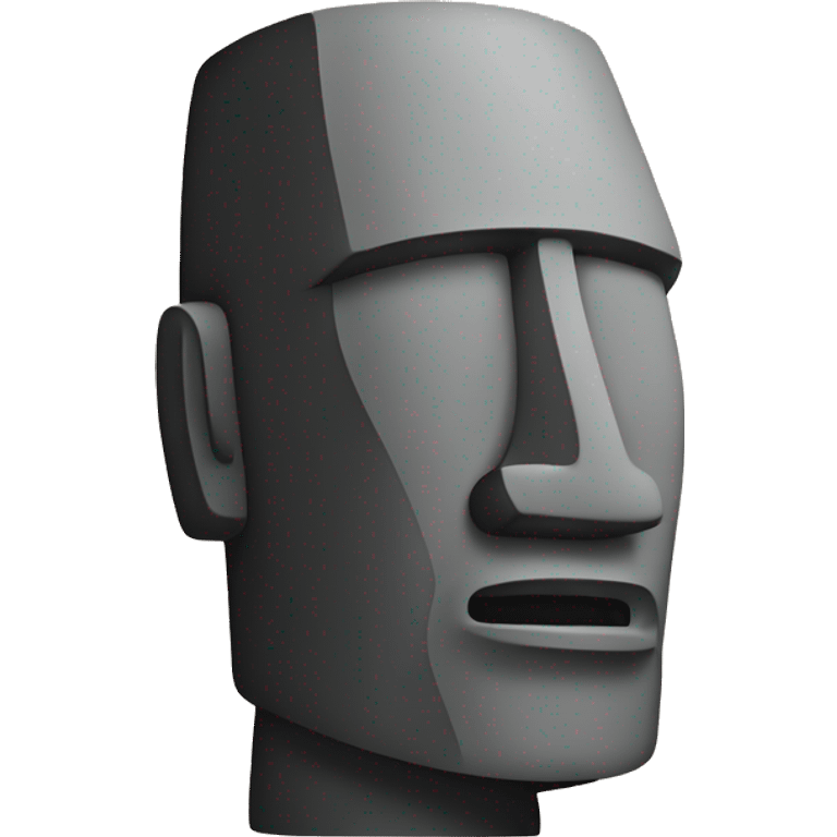 Moai emoji with his face facing right emoji