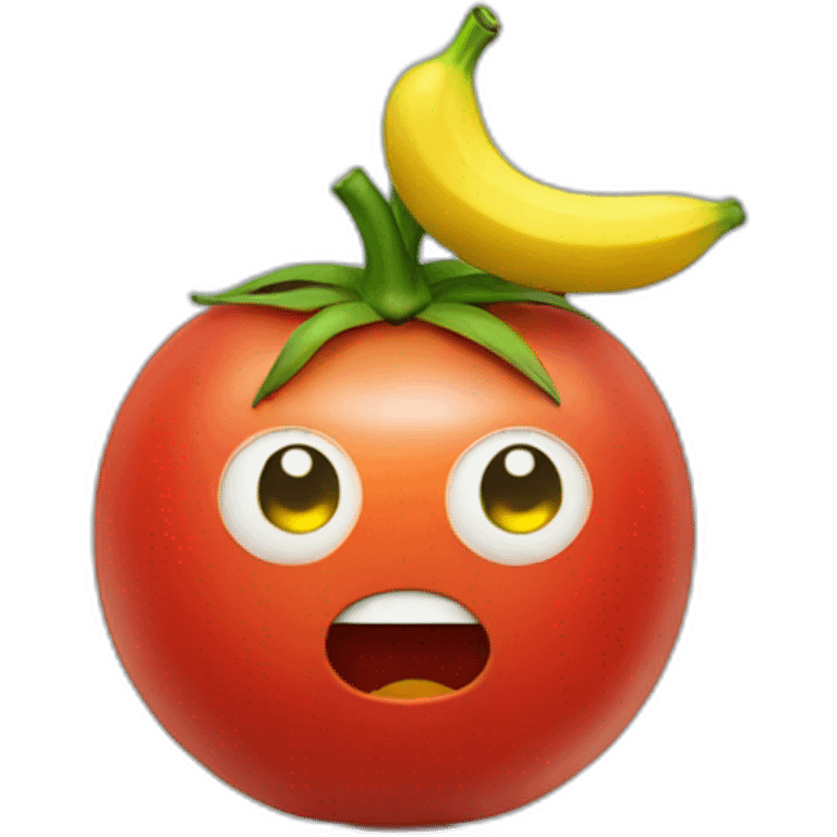 Tomato holding a banana emoji