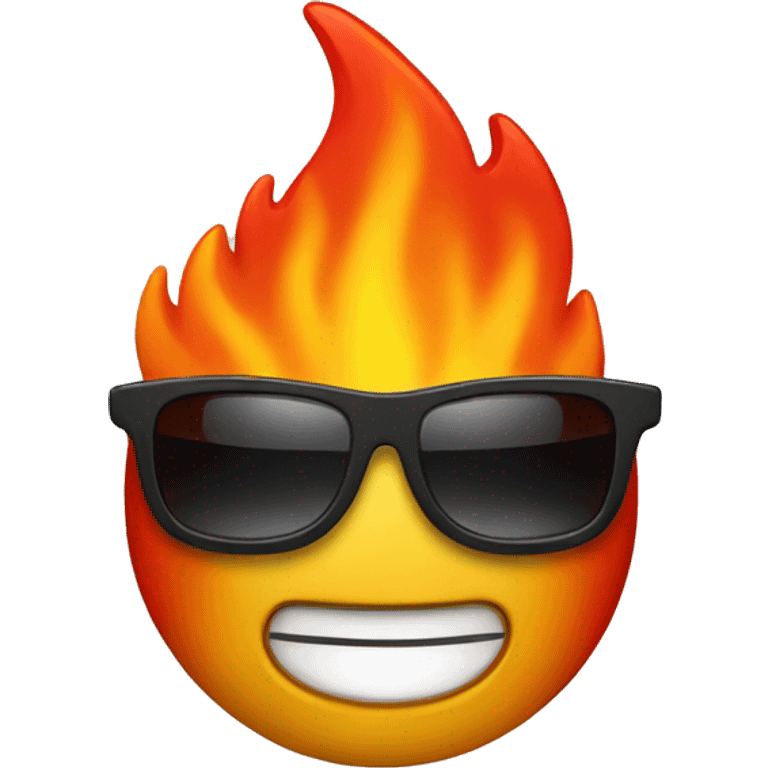 Fire with sunglasses emoji