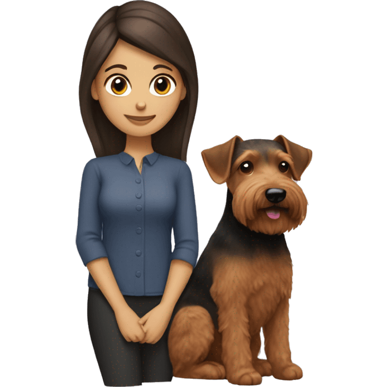 Brunette with welsh terrier emoji