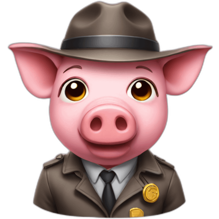 pig detective emoji