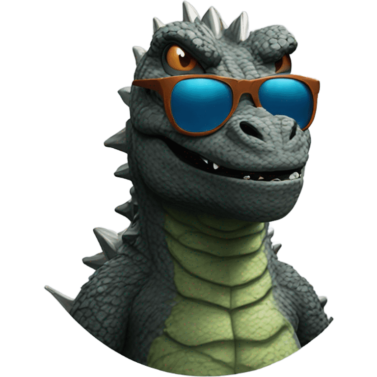 Godzilla with sunglasses  emoji