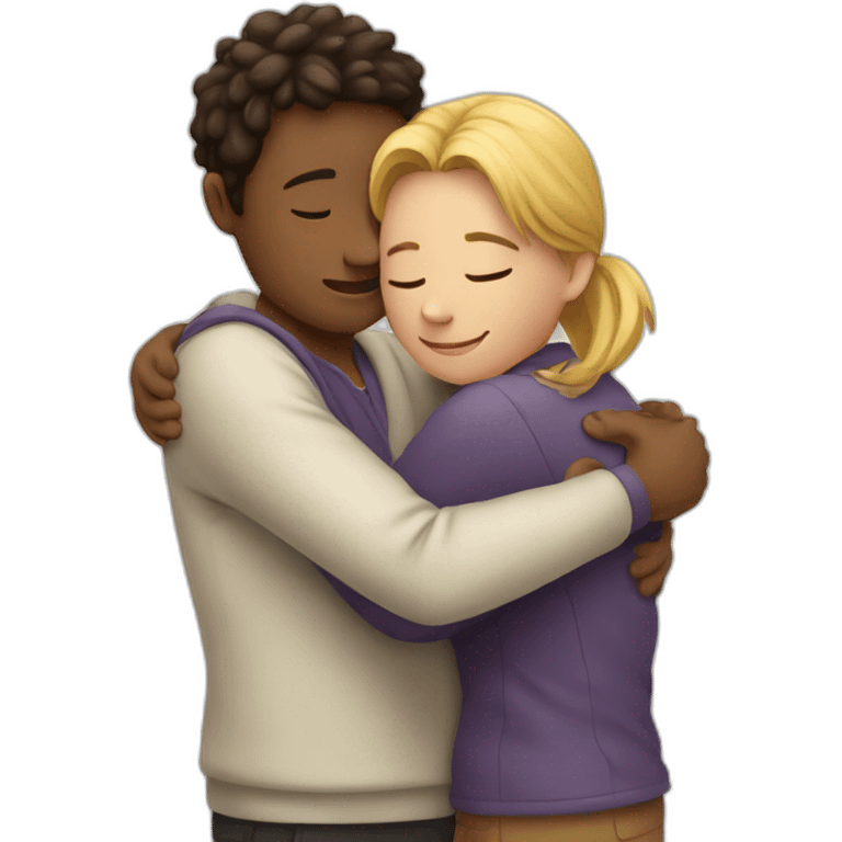 a person hugging another person emoji