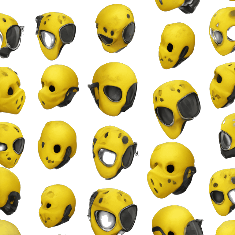 Realistic yellow paintball mask isolated  emoji