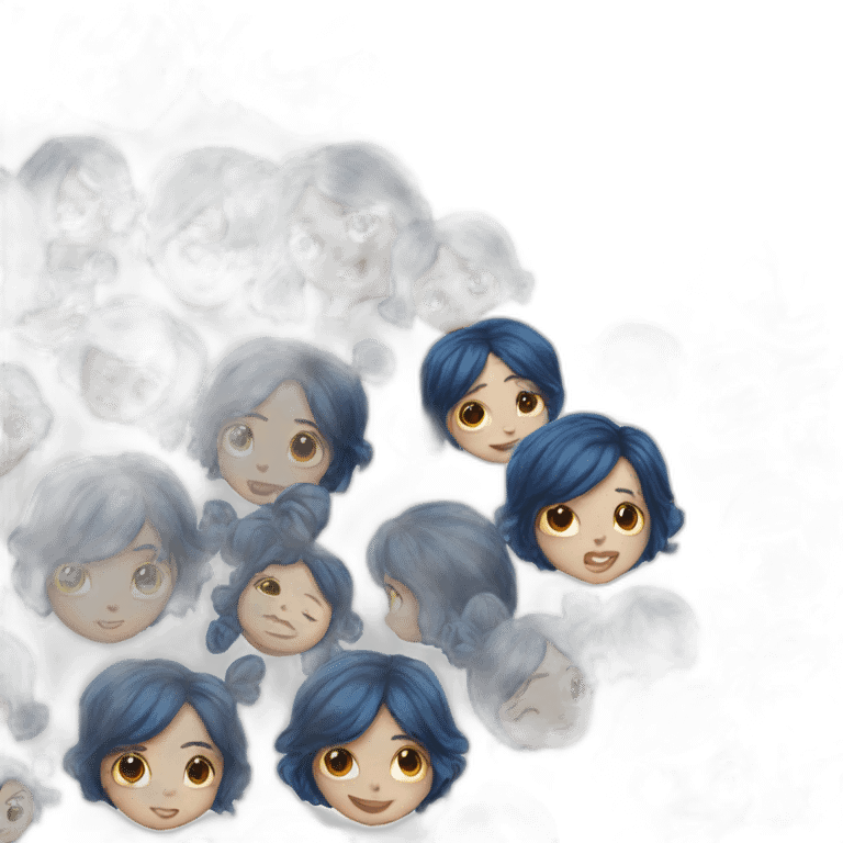 Dark Blue Hair Girl Ladybug  emoji