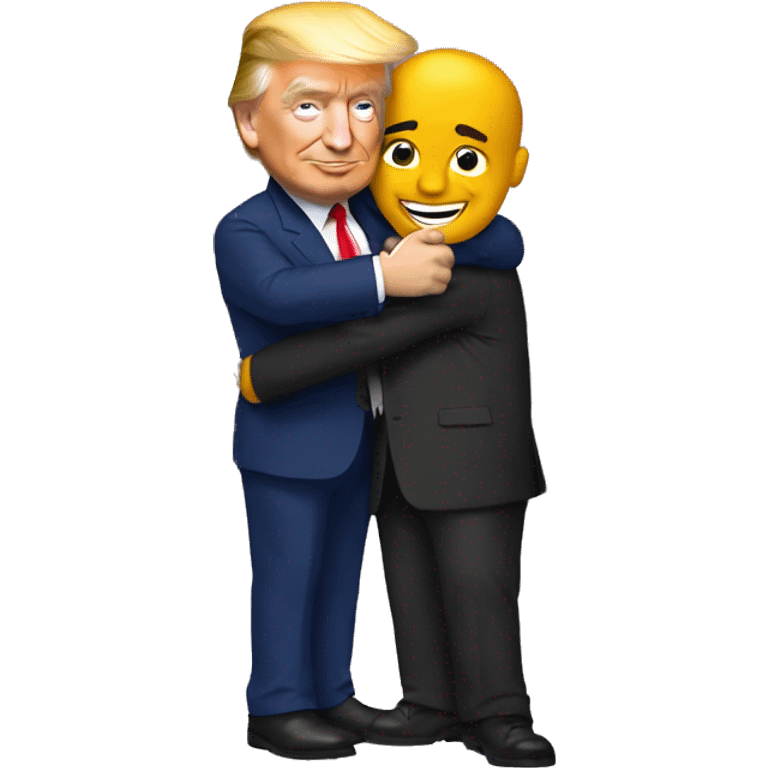 donald trump kamal harris hugging emoji