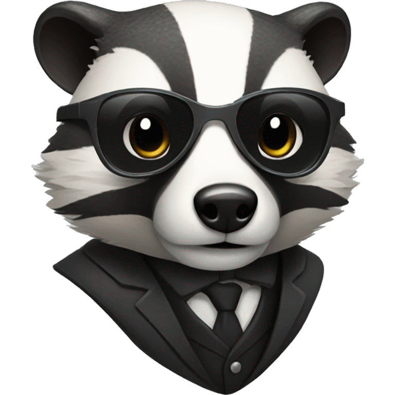 badger dressed as secret agent emoji