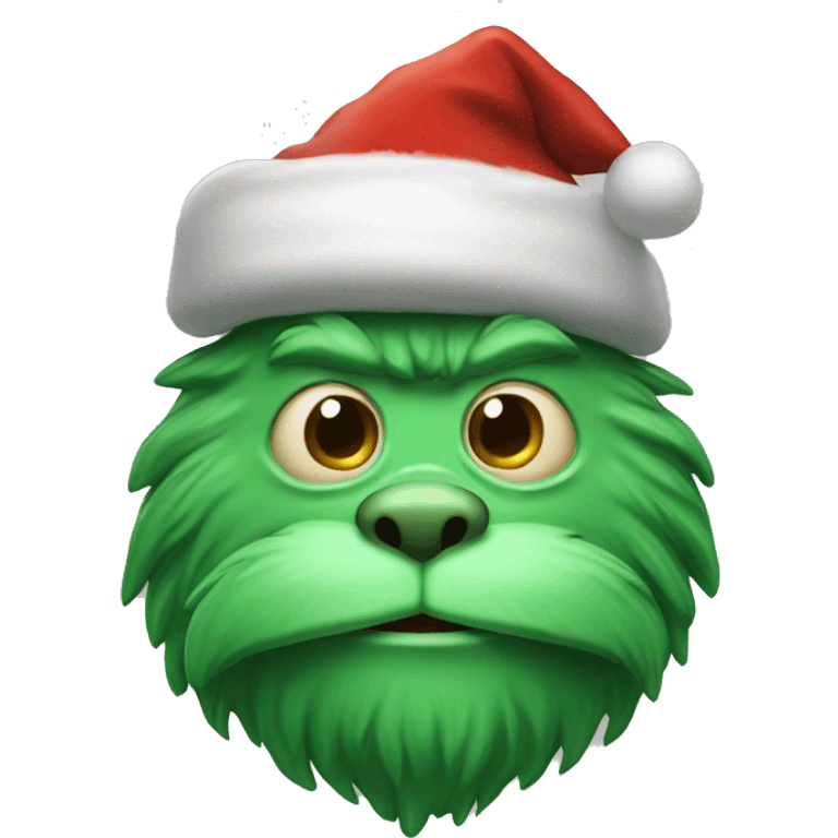 Green monster wearing Santa hat emoji