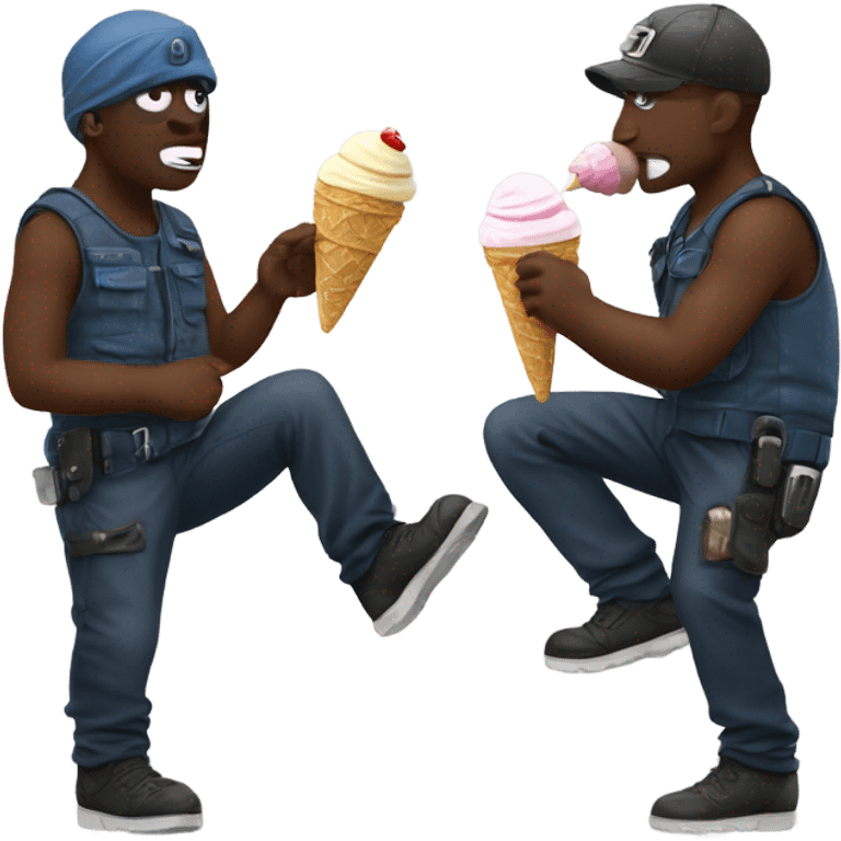 Robber Eating ice cream￼ emoji