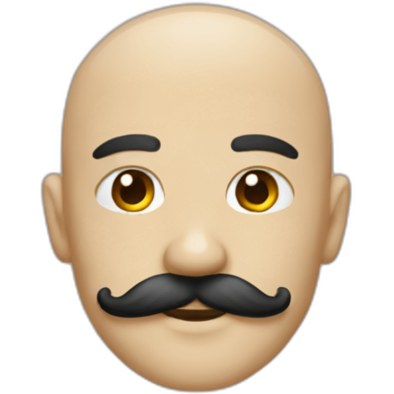 Skinhead with mustache emoji