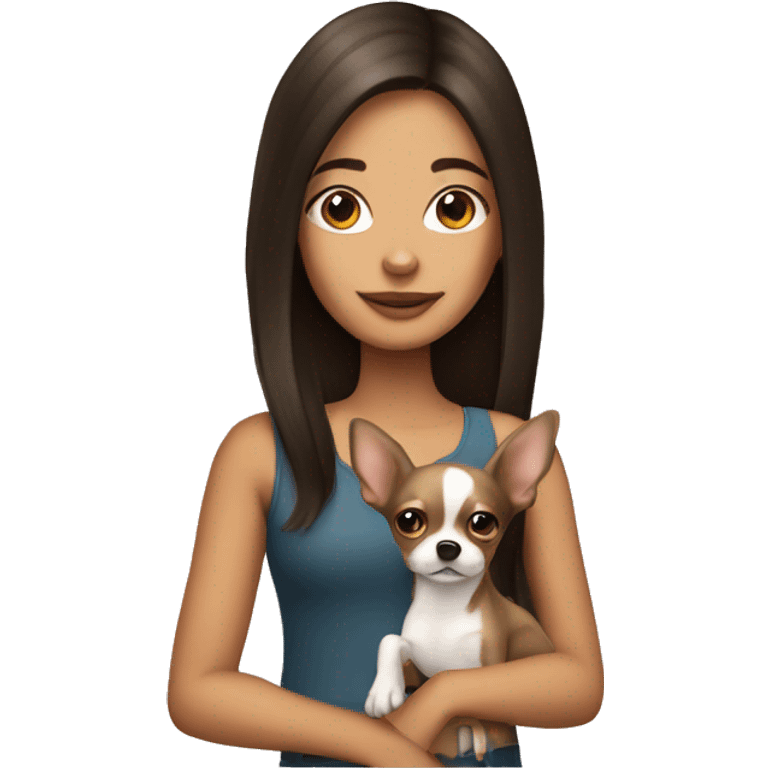 Brunette girl with chihuahua  emoji