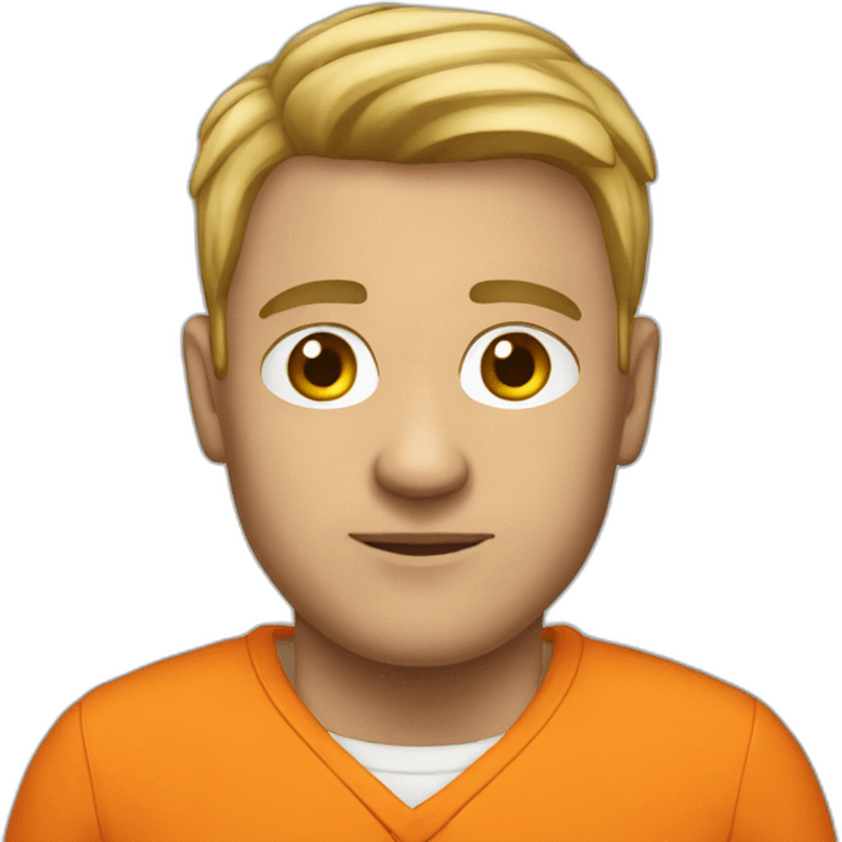 White Prisoner with orange shirt emoji