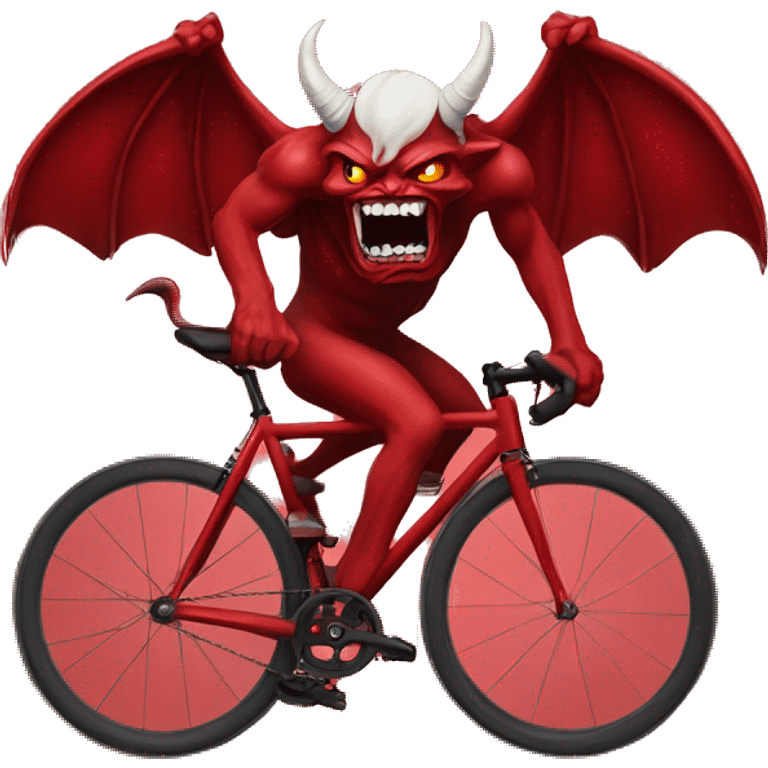 demon on red fixed gear bicycle emoji