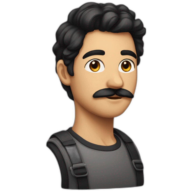 i'm a 23 years old developer, with black hair. and a mustach with no beard emoji