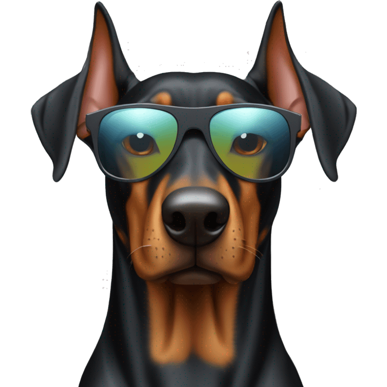 Doberman in sunglasses emoji