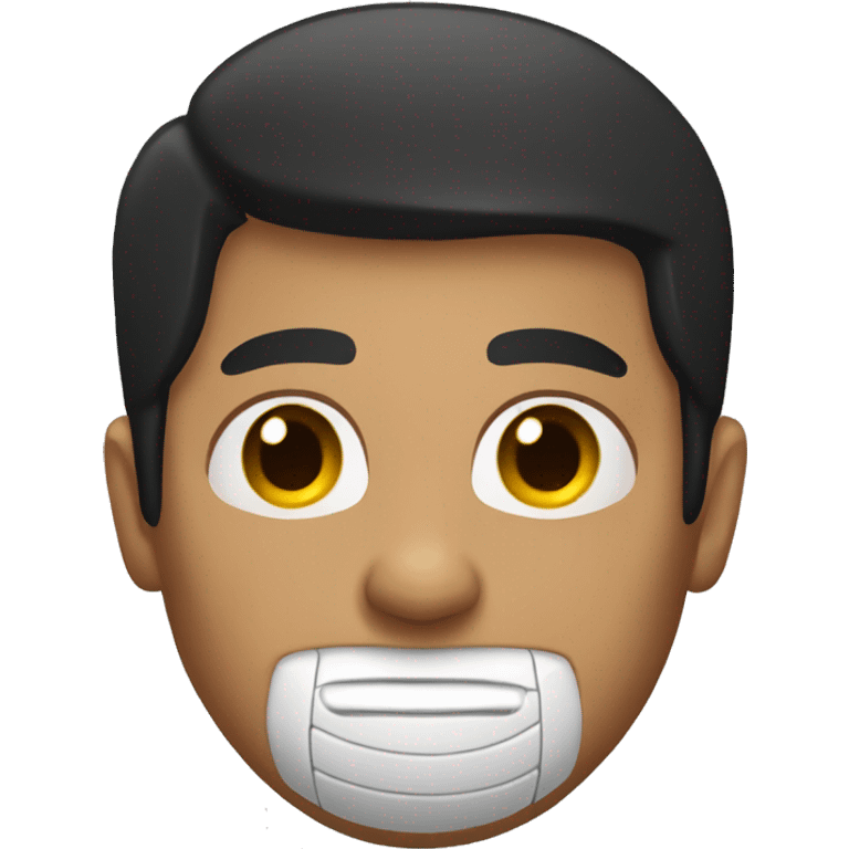 Man with tan skin with black hair and dark brown eyes playing soccer emoji