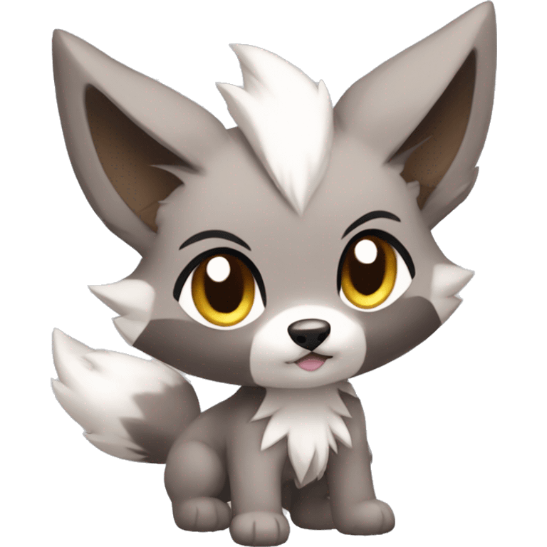 Kawaii Chibi Poochyena-Rocruff-Lycanroc-Pokémon Full Body emoji