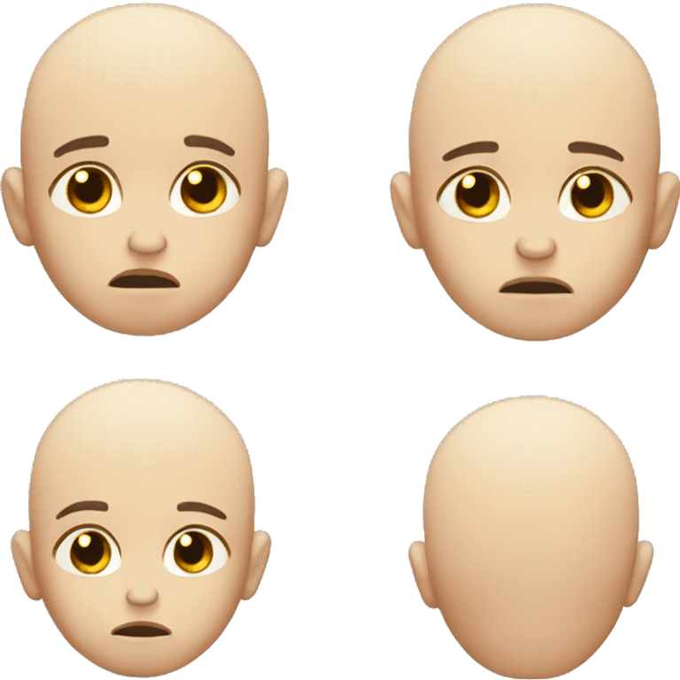 super super sad bald child emoji