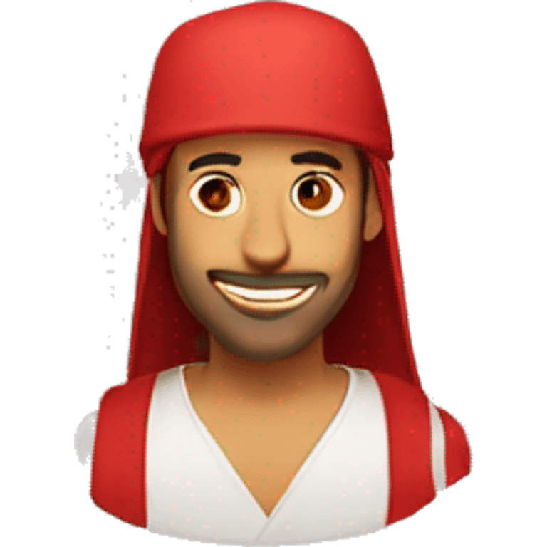 Men wearing red arabian hat emoji