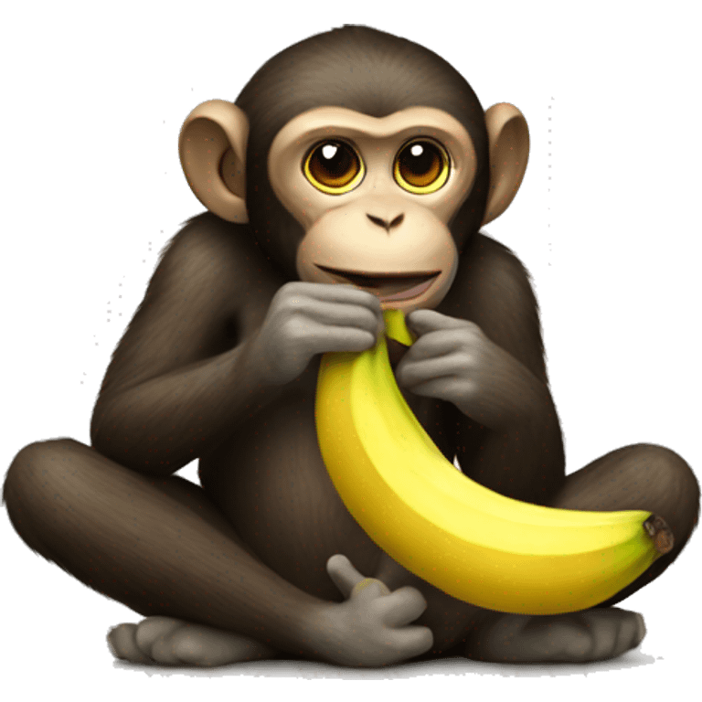 Monkey eating banana  emoji