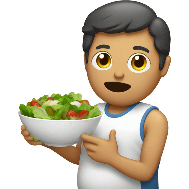 pregnant man eating a salad emoji