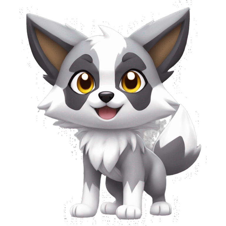 Kawaii Cool Chibi Poochyena-Rocruff-Lycanroc-Pokémon Full Body emoji