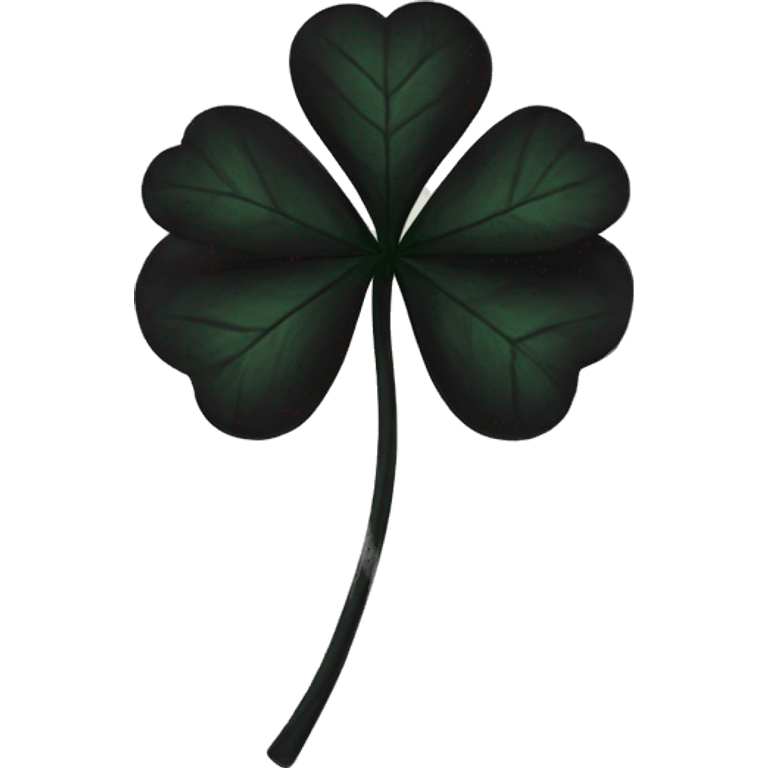 black five leaf clover emoji