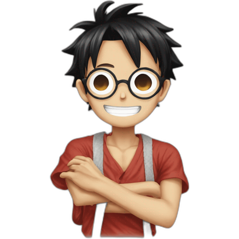 Monkey D Luffy with glasses  emoji