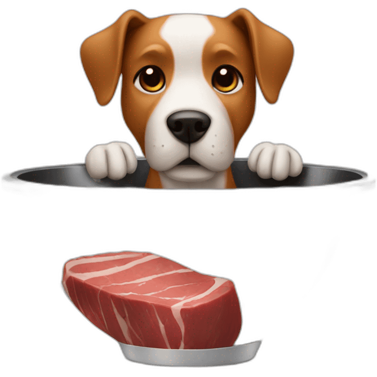 Dog bowl with steaks  emoji